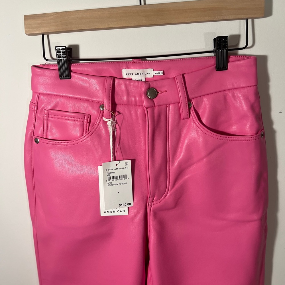 GOOD AMERICAN ICON FAUX LEATHER PANTS - Picture 3 of 8